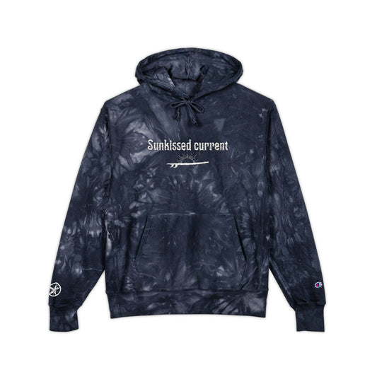 Tie-Dye Embroidered Hoodie — 'Satisfied Corner' Champion Style